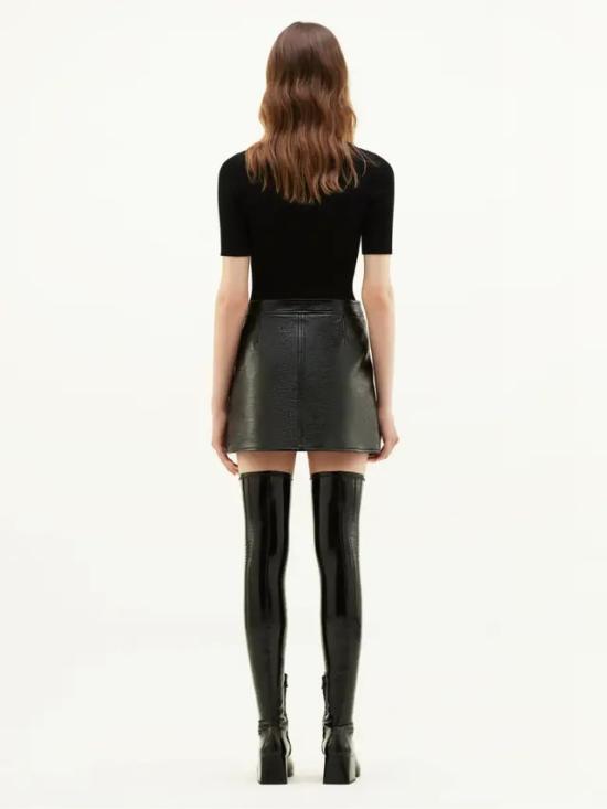 26SS 쿠레쥬 리에디션 니트 탑 숏슬리브 PERMPU026FI0001 9999 Black - COURREGES