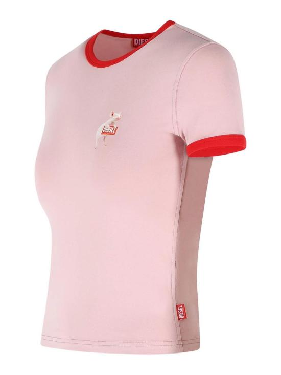 26SS 디젤 반팔 티셔츠 A21919 0QHHA 33L Pink - DIESEL