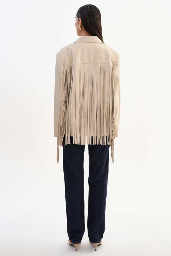  라마르크 자켓 리안느 가죽 프린지 재킷 본 - LAMARQUE