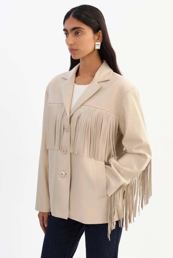  라마르크 자켓 리안느 가죽 프린지 재킷 본 - LAMARQUE