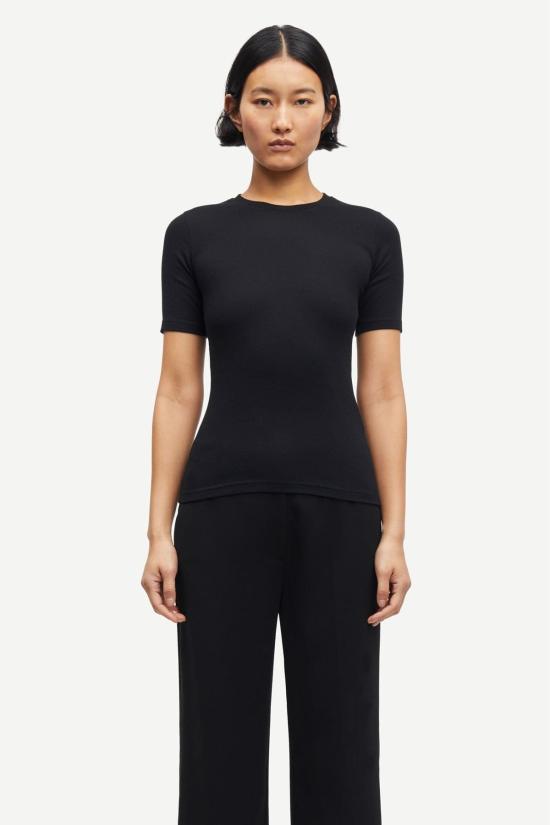  삼소앤삼소 반팔 티셔츠 Samsøe Samsøe Saalexo 티셔츠 블랙 - SAMSOE SAMSOE