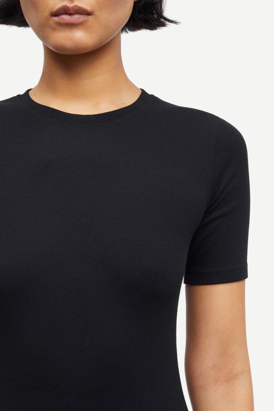  삼소앤삼소 반팔 티셔츠 Samsøe Samsøe Saalexo 티셔츠 블랙 - SAMSOE SAMSOE