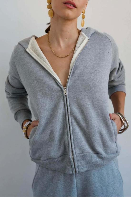  제이미 할러 스웨터 버드 후드티 헤더 그레이