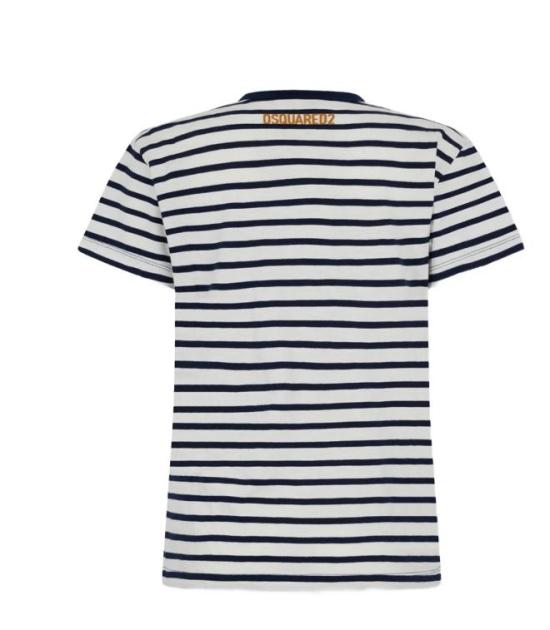 26SS 디스퀘어드2 반팔 티셔츠 S75GD0515D20107 001F WHITE BLUE NAVY - DSQUARED2