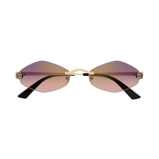 25FW 까르띠에 선글라스 CT0433S 004 GOLD GOLD VIOLET - CARTIER