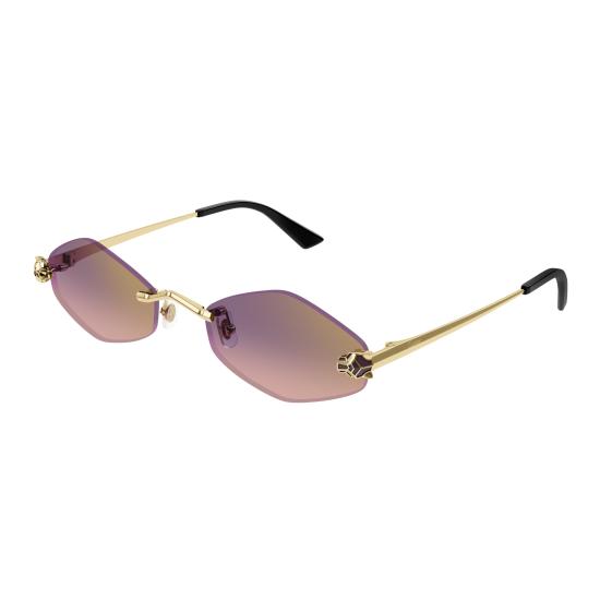 25FW 까르띠에 선글라스 CT0433S 004 GOLD GOLD VIOLET - CARTIER
