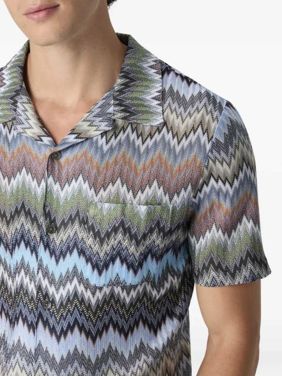 26SS 미소니 긴팔 셔츠 US26SJ03BR014T MULTICOLOR BLUE BASE S91RM - MISSONI