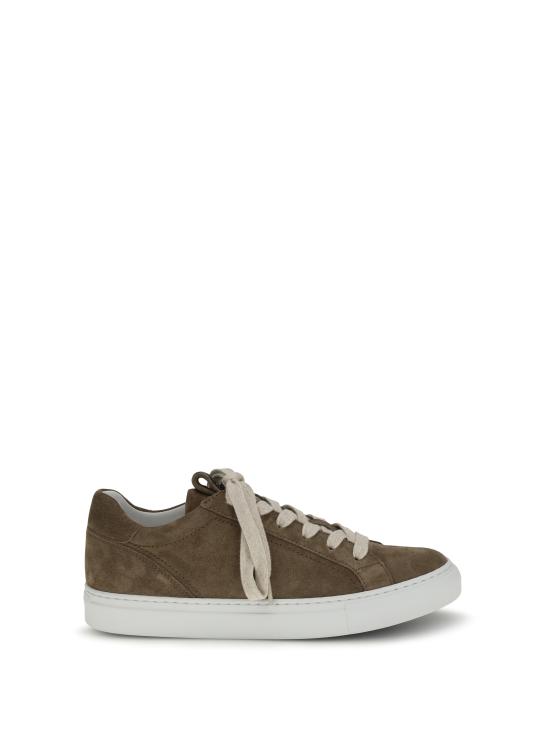 26SS 브루넬로 쿠치넬리 프레셔스 루프 스웨이드 스니커즈 MZSFG2525 C8921 BROWN