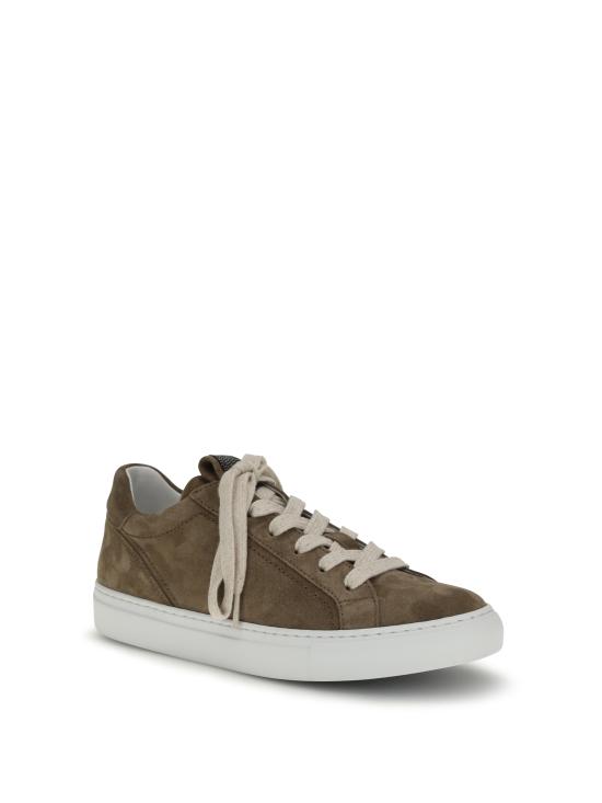 26SS 브루넬로 쿠치넬리 프레셔스 루프 스웨이드 스니커즈 MZSFG2525 C8921 BROWN - BRUNELLO CUCINELLI