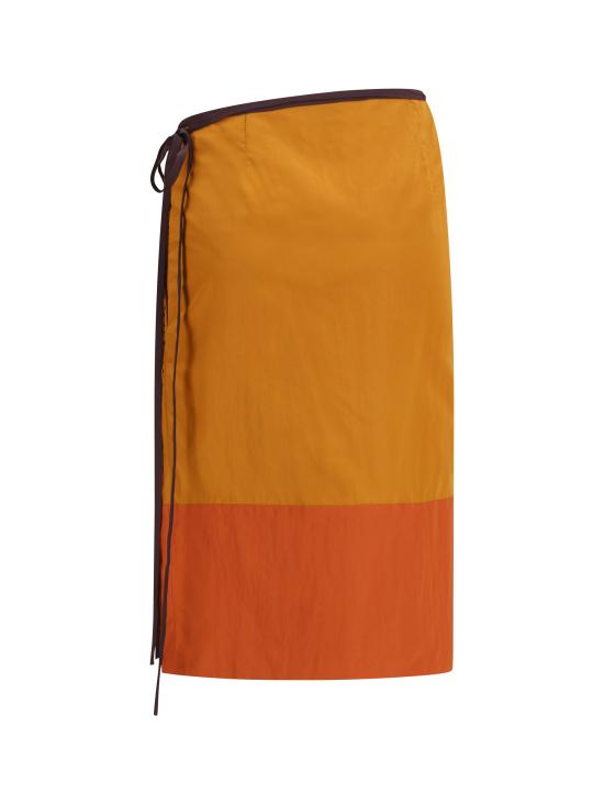 26SS 생로랑 미디 스커트 856970Y6J18 2607 ORANGE - SAINT LAURENT