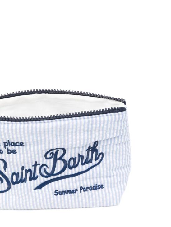 26SS 세인트바쓰 클러치/파우치 ALI0049 00361L 31 WHITE BLUE EMBROIDERED - MC2 SAINT BARTH