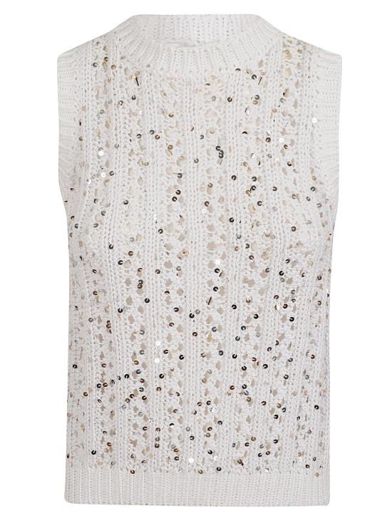 26SS 페세리코 민소매 티셔츠 A98175F03 9117B 00B BIANCO NATURALE