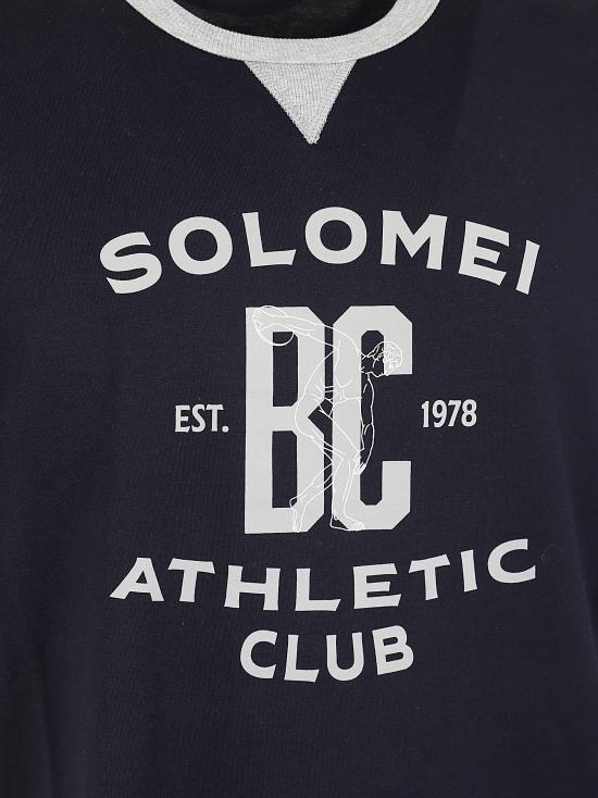 26SS 브루넬로 쿠치넬리 로고 티셔츠 M0B131001G CDT46 COBALTO GRIGIO CHIARO OFF WHITE - BRUNELLO CUCINELLI