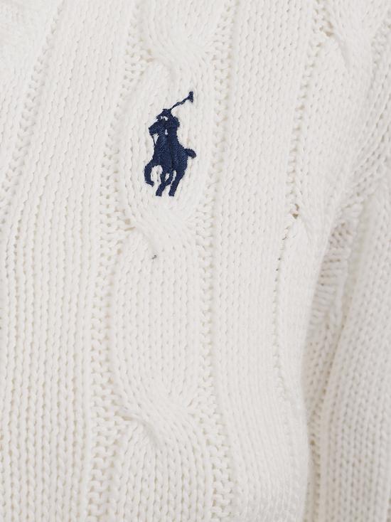 26SS 폴로 랄프로렌 포니로고 피마 코튼 케이블 니트 V넥 스웨터 211971870 003 WHITE - POLO RALPH LAUREN