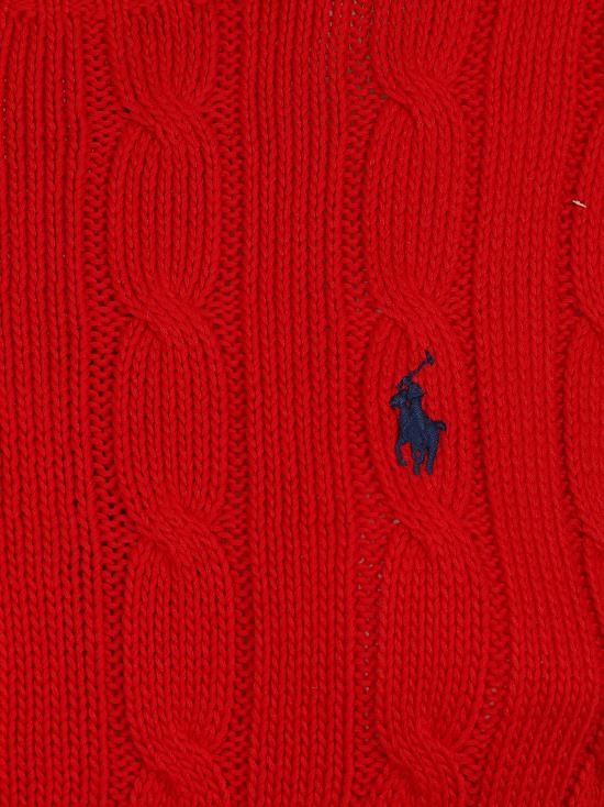 26SS 폴로 랄프로렌 포니 로고 피마코튼 케이블 니트 스웨터 211971869 502 RED - POLO RALPH LAUREN
