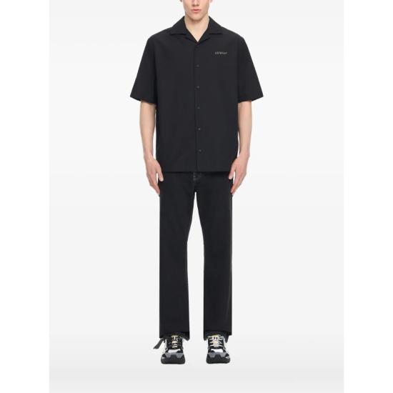 26SS 오프화이트 반팔 셔츠 44XGG01FS26 F003 001 BLACK