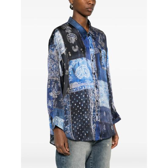 26SS 알13 셔츠 R13WR004 R805B BLUE BLUE BLACK - R13