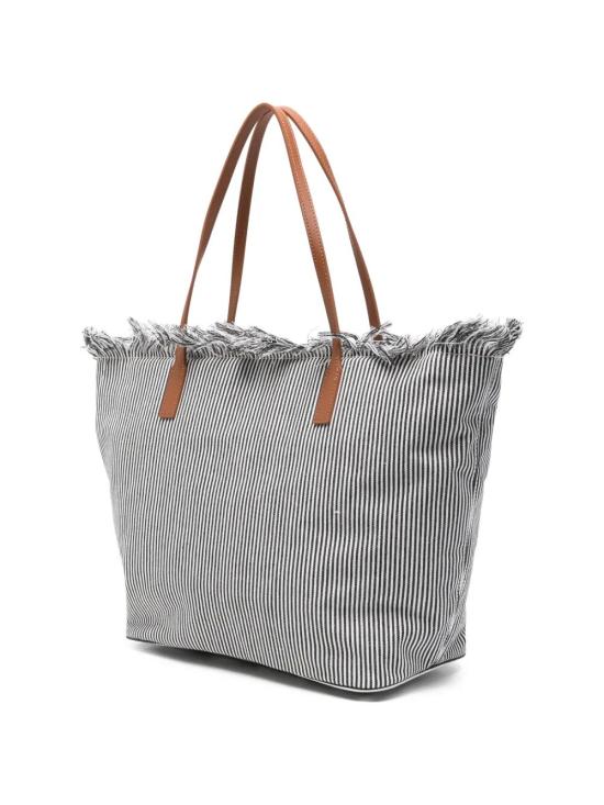 26SS 세인트바쓰 토트백 CBF0001 01769L 0041 EMBROIDERED MICRO STRIPES BLACK WHITE - MC2 SAINT BARTH