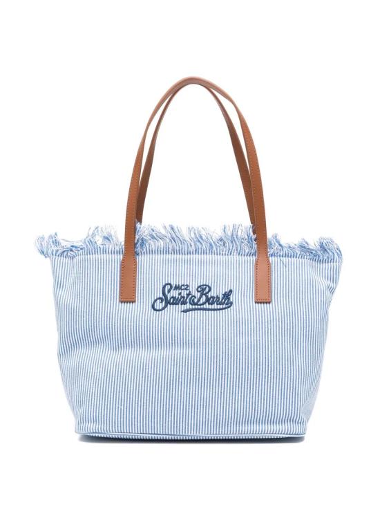 26SS 세인트바쓰 토트백 CBMF001 01770L 1761 EMBROIDERED MICRO STRIPES WHITE BLUE