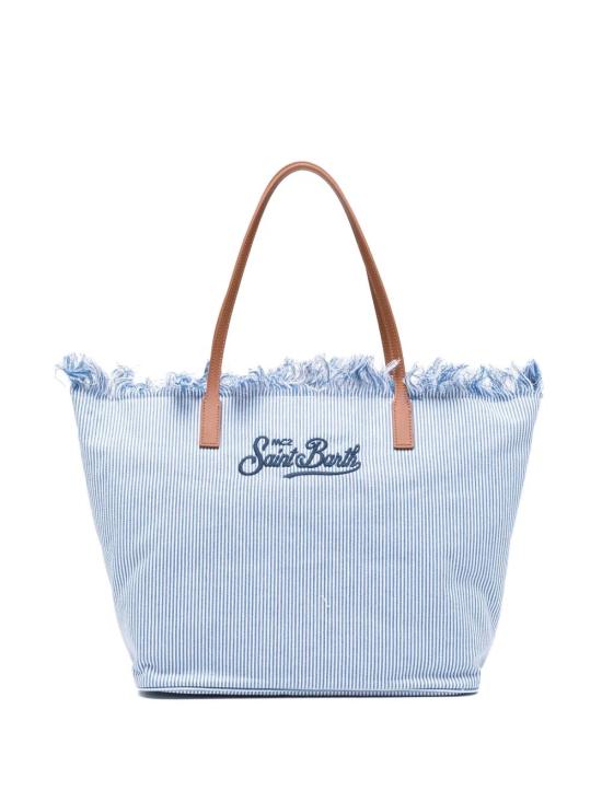 26SS 세인트바쓰 토트백 CBF0001 01770L 1761 EMBROIDERED MICRO STRIPES WHITE BLUE