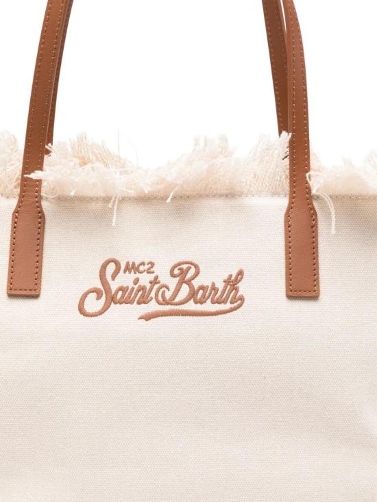 26SS 세인트바쓰 토트백 CBMF001 00302L 1018 EMBROIDERED CANVAS WHITE - MC2 SAINT BARTH