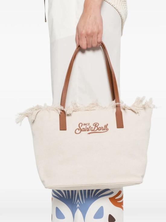 26SS 세인트바쓰 토트백 CBMF001 00302L 1018 EMBROIDERED CANVAS WHITE - MC2 SAINT BARTH