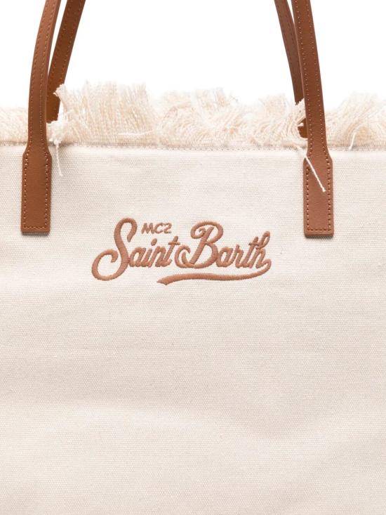 26SS 세인트바쓰 토트백 CBF0001 00302L 1018 EMBROIDERED CANVAS WHITE - MC2 SAINT BARTH