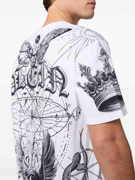 26SS 필립 플레인 반팔 티셔츠 SAFCMTK8850PJY002N01 White - PHILIPP PLEIN