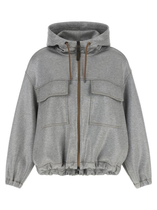 26SS 브루넬로 쿠치넬리 봄버 자켓 MQ980SQ906C001 Silver