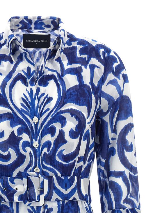 26SS 사만다 성 미디 원피스 ASTERDRESSWHITECOBALTBLU Blue - SAMANTHA SUNG