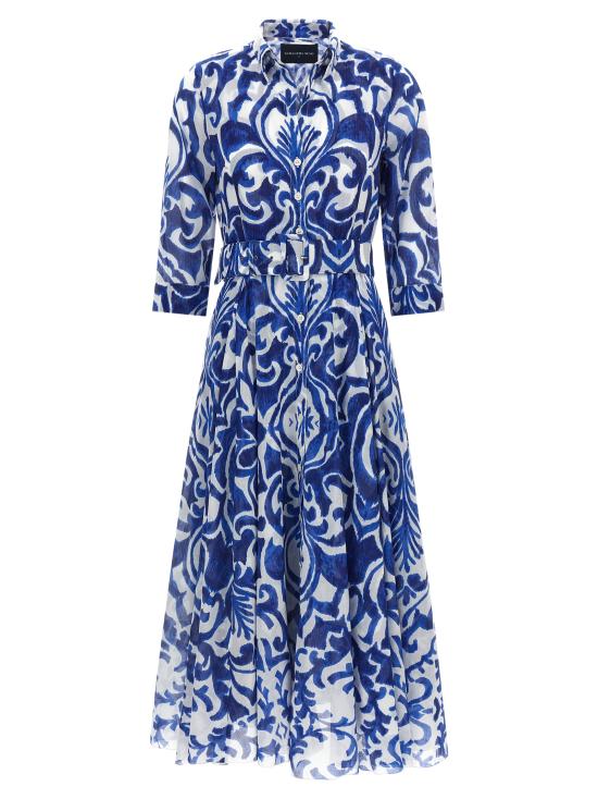 26SS 사만다 성 미디 원피스 ASTERDRESSWHITECOBALTBLU Blue