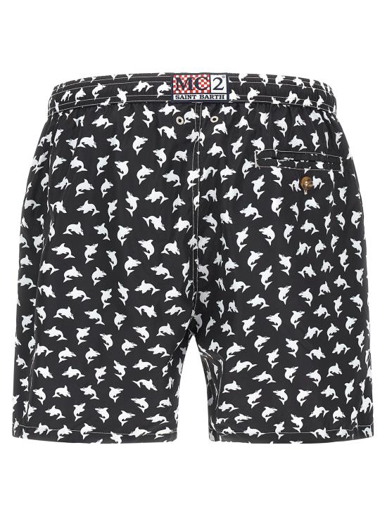 26SS 세인트바쓰 스윔팬츠 LIGHTINGMICROFANTASYBADSHARK0001 White Black - MC2 SAINT BARTH
