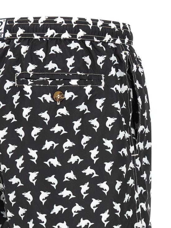 26SS 세인트바쓰 스윔팬츠 LIGHTINGMICROFANTASYBADSHARK0001 White Black - MC2 SAINT BARTH