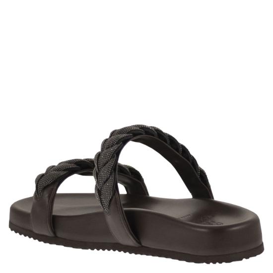 26SS 브루넬로 쿠치넬리 뮬/슬리퍼 MZGAG3159 DARK BROWN - BRUNELLO CUCINELLI