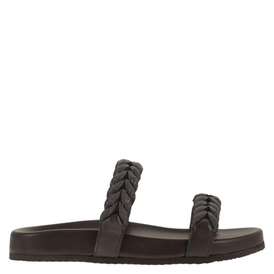 26SS 브루넬로 쿠치넬리 뮬/슬리퍼 MZGAG3159 DARK BROWN