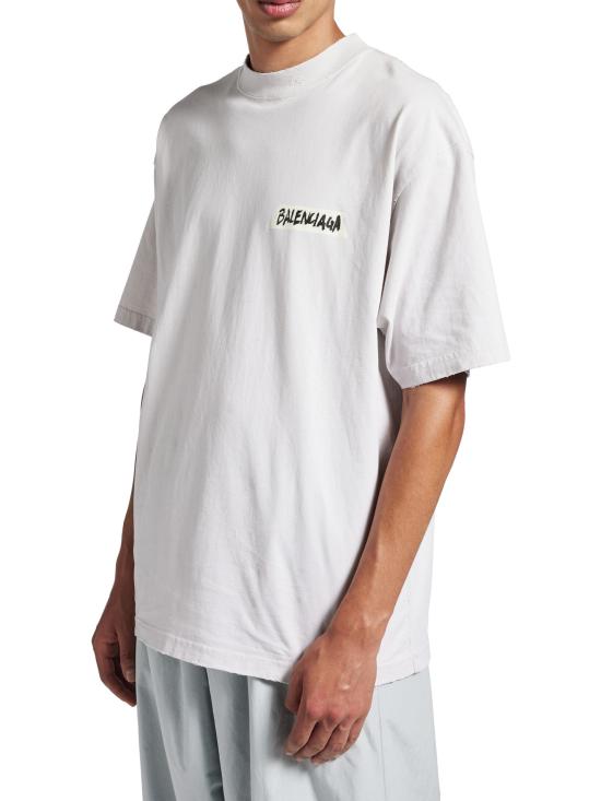 26SS 발렌시아가 마스킹 테이프 티셔츠 미디움 핏 764235 TTVL69012 White - BALENCIAGA