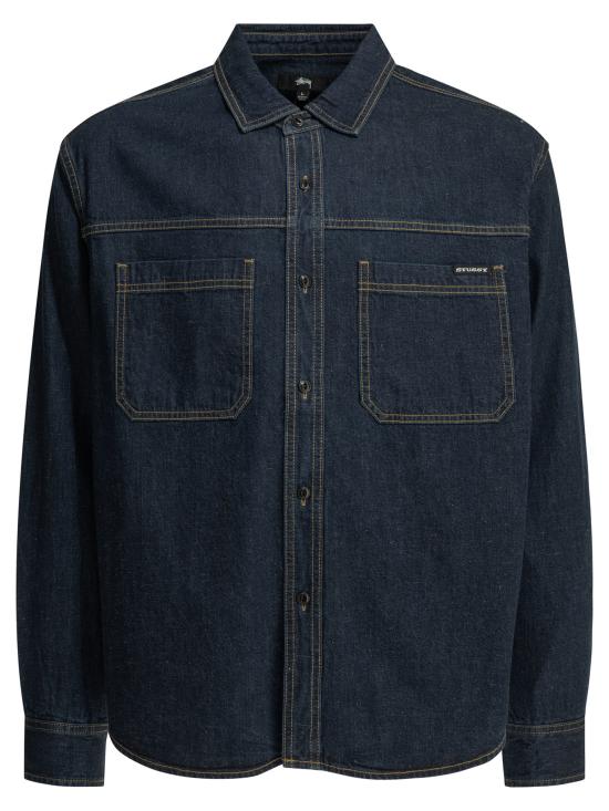 26SS 스투시 긴팔 셔츠 11103762517 DARK DENIM Blue