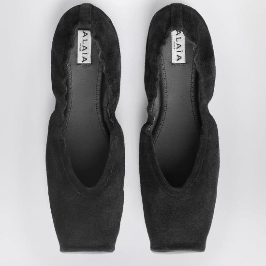  알라이아 플랫 슈즈 블랙 - ALAIA