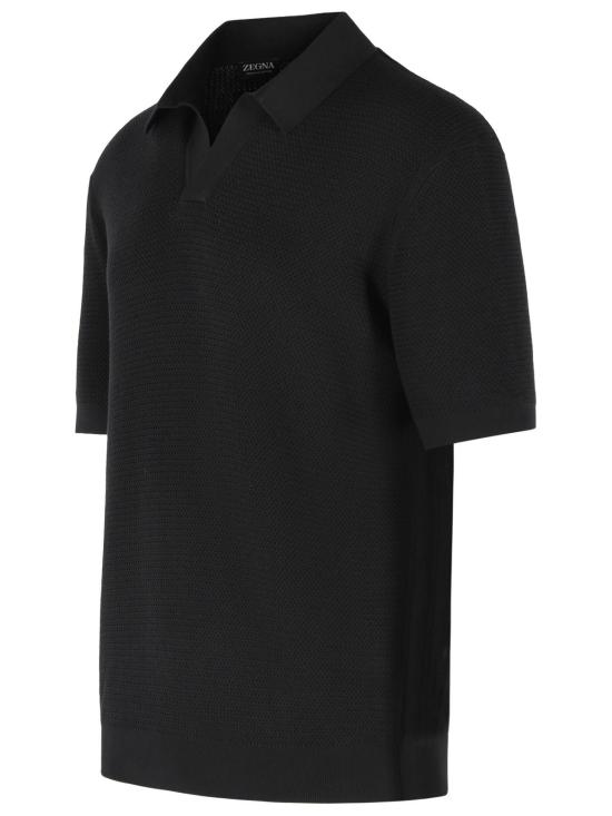 26SS 에르메네질도제냐 폴로 티셔츠 RUHC26A3 C31K09 Black - ERMENEGILDO ZEGNA