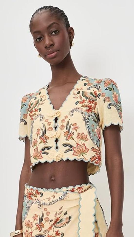  팜 리오 반팔 티셔츠 보호 뷰티 버터 반팔 탑 보호 뷰티 버터 - FARM RIO