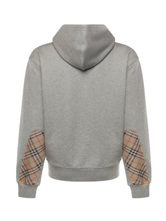  버버리 긴팔 티셔츠 로고 후드티 (연한 회색 멜란지) - BURBERRY