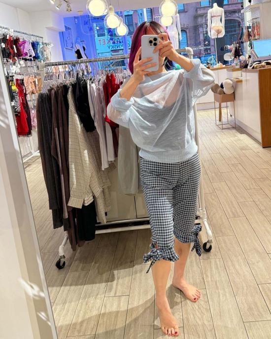  Woodrose Deli 팬츠 우드로즈 델리 시칠리아 크롭  체크무늬