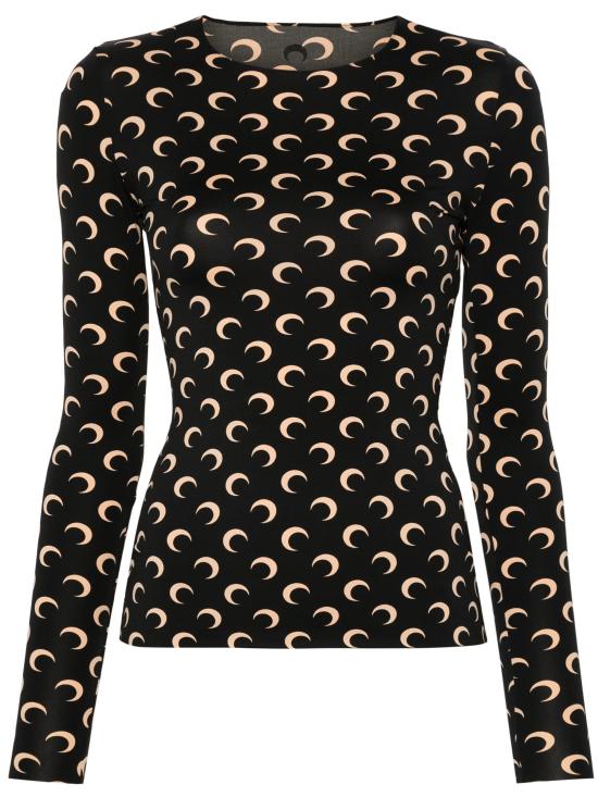 26SS 마린세르 크레센트 문 프린트 긴팔 티셔츠 WTS006A CJER0001IT99 INVERSE TAN