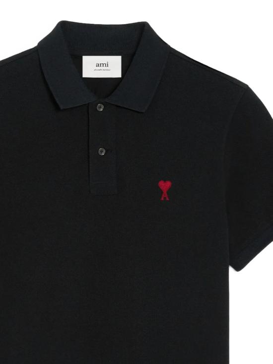 26SS 아미 스몰 하트 로고 폴로 셔츠 BFUPL001 760001 Black - AMI