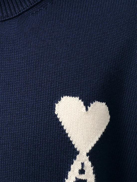 26SS 아미 ADC 울 & 코튼 크루넥 하트 스웨터 UKS859 KN0156A116 ENCRE ECRU - AMI