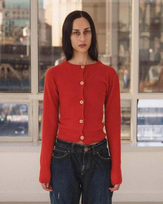  베이스레인지 가디건 레드 티어 카디건 - BASERANGE