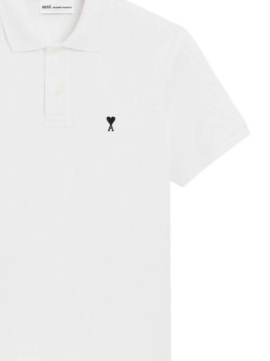 26SS 아미 스몰 하트 로고 폴로 티셔츠 HPL411 760100 White - AMI