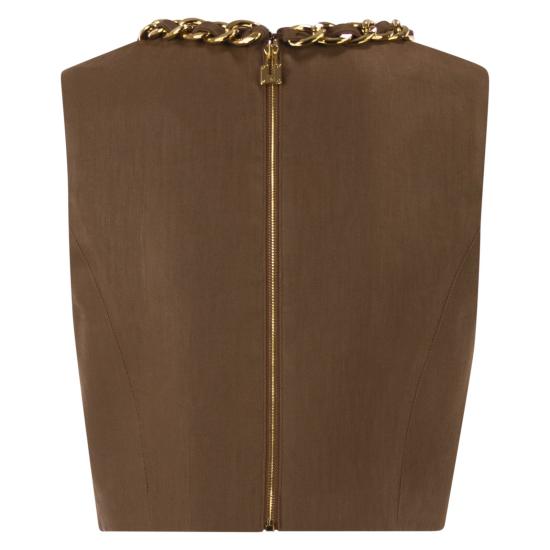 26SS 엘리자베타프랜치 민소매 티셔츠 TO06062E2 BROWN - ELISABETTA FRANCHI