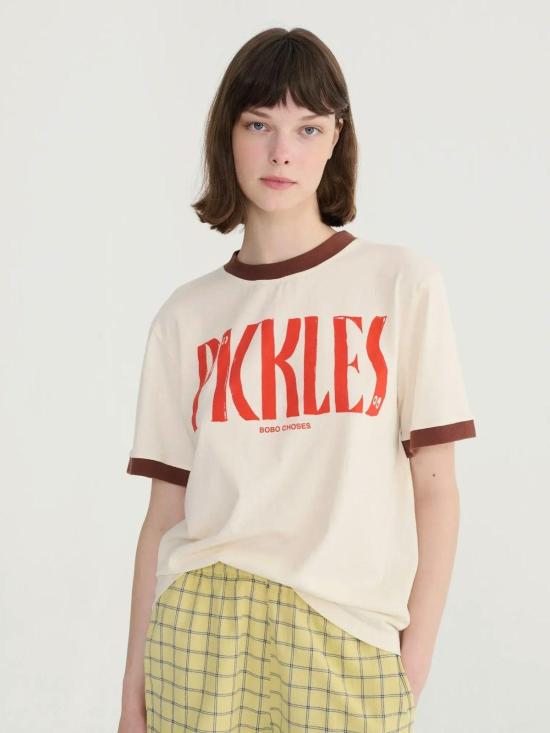  [키즈] 보보쇼즈 탑 보보 초스 컬러 블록 피클 티셔츠 오프 화이트 - BOBO CHOSES