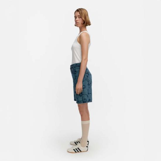  마리메꼬 데님 숏팬츠 Marimekko Marssi 데님 반바지 인디고 - MARIMEKKO